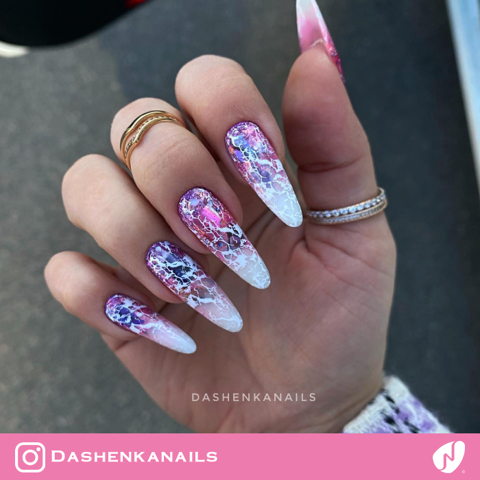 Holographic Crackle Nails